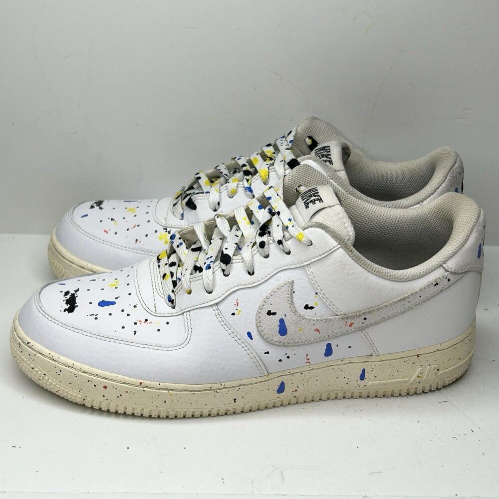Nike Air Force 1 '07 LV8 Paint Splatter Size 11.5 White